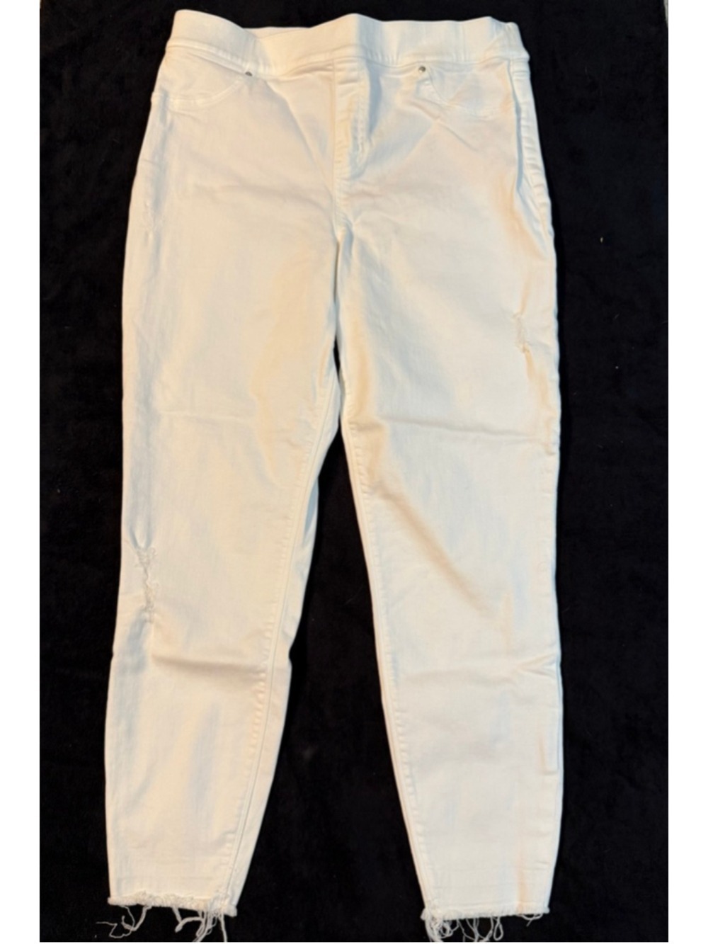 Women's SPANX White Distressed Ankle Jeans XL